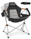 KingCamp Heavy Duty Hammock Camping Chair Black, 400lbs Support, No Footrest