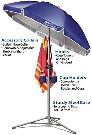 Wondershade Ultimate Portable Sun Shade Umbrella - Lightweight Adjustable Outdoor Patio & Beach Umbrella (Navy)