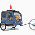 VEVOR Blue Dog Bike Trailer Supports 100 lbs Pet Bicycle Carrier Folding Frame