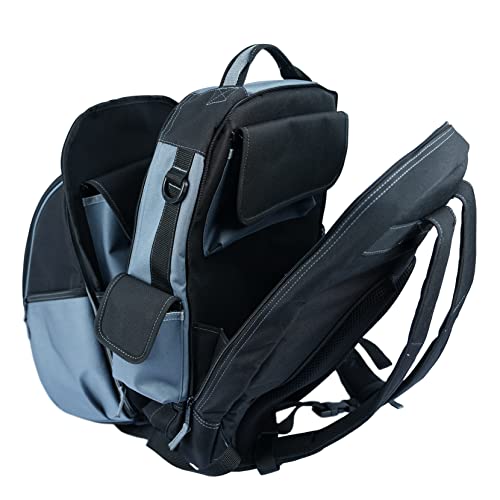 Grey Welding Backpack with Helmet Pocket - Large Capacity Tool & Gear Bag