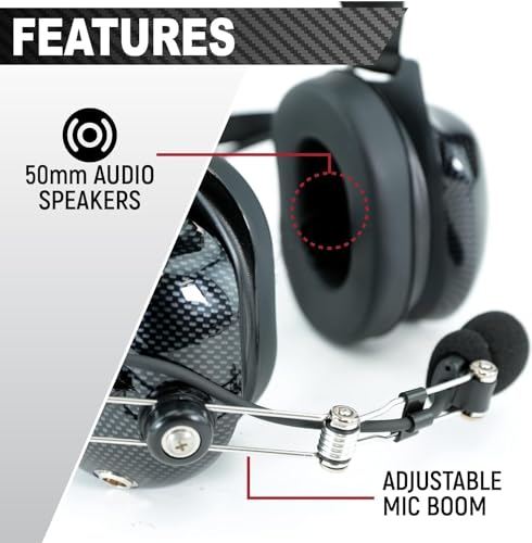 Rugged Radios H41 Behind-the-Head Racing & Industrial Headset with Noise Cancelling Mic