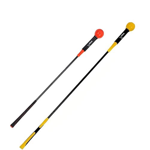 Greatlizard Golf Swing Trainer Aid Golf Swing Tempo Trainer, Golf Swing Trainer Warm-Up Stick for Strength, Flexibility and Tempo Training 40" Red+48" Yellow