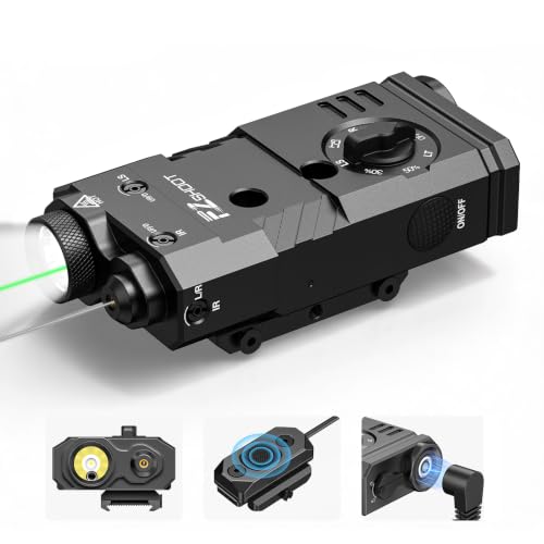 EZshoot Black 3-in-1 Rifle Laser Light Combo 1600 Lumen with Green & IR Lasers