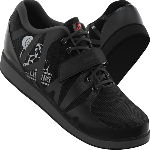 Men's 8.5 Women / 7 Men Deadlift Shoes for Powerlifting Black - Nordic Lifting MEGIN
