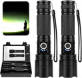 Rechargeable LED Flashlights 2 Pack High Lumens Waterproof Outdoor Light