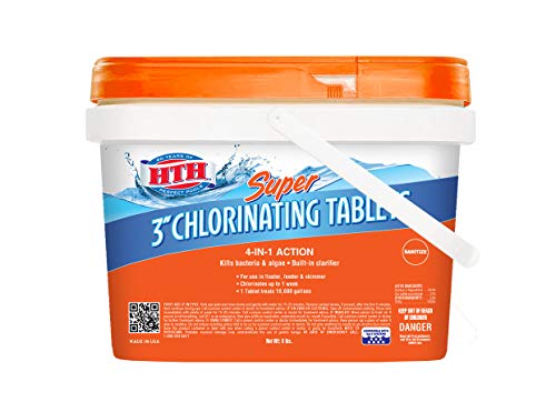 HTH Super 3-Inch Pool Chlorinating Tablets - 8 lbs for Vinyl & Saltwater Pools