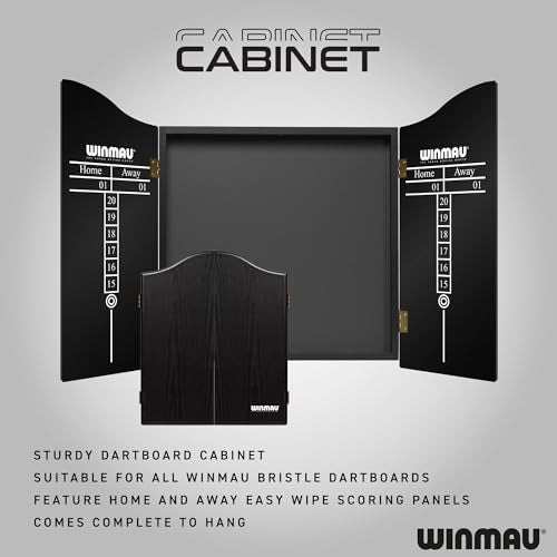 Winmau Diamond Plus Dartboard Cabinet Set - Bristle Dartboard & Accessories