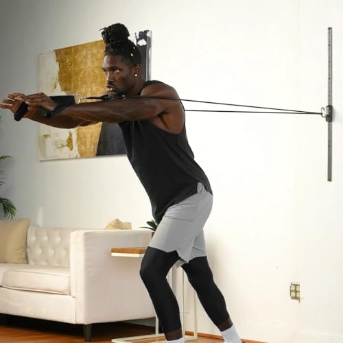 Wall Anchor for Home Gym Resistance Bands - Space Saver with Rail & Car - No Bands Included