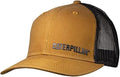 Caterpillar Equipment Washed Brown Canvas w/Black Trucker Snapback Mesh hat