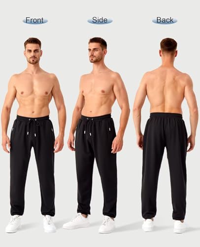 Men's Slim Fit Athletic Joggers with Zipper Pockets - 5 Pack