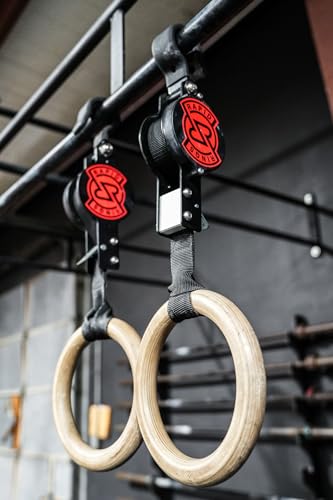 Portable Gymnastics Rings with Adjustable Straps - Wooden Workout Set