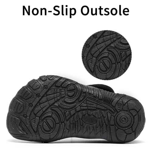 6 Pack Toddler Water Shoes for Girls and Boys Non-Slip Beach & Swimming Shoes - Black