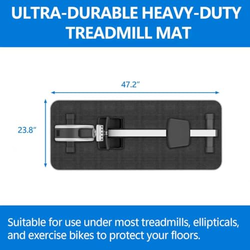 Foldable Treadmill and Bike Mat Set - 23.6 x 47.2 Inch Non-Slip Floor Protector for Indoor Gym Equipment - Variation 1pcs