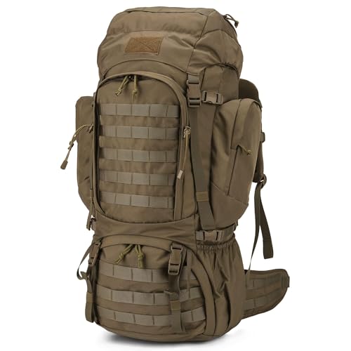 Mardingtop 60L Military Internal Frame Backpack Khaki - Tactical Hiking Pack