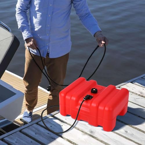 15 Gallon Portable Marine Boat Fuel Tank with Fuel Line & Built-In Filter