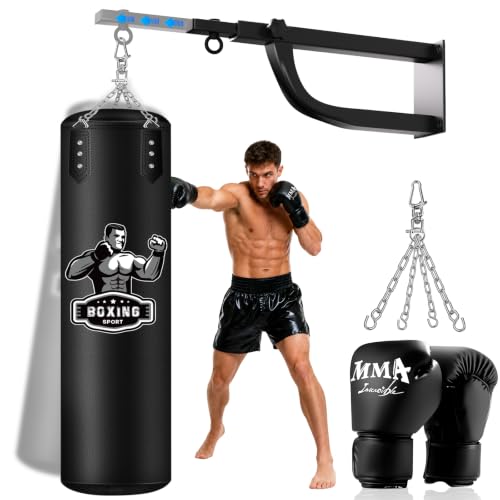 Adjustable Wall Mount Punching Bag Set for Boxing & MMA Training