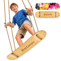 BELEEV Classic Wood 31-Inch Skateboard Swing for Kids & Adults, Adjustable Handles & Ropes