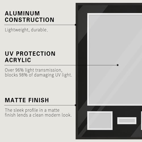 CCDCC Aluminum Jersey Display Frame 2 Pack - Sports Shirt Wall Mount, Protective Plexiglass, Fits Football Baseball Basketball Soccer Hockey