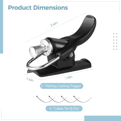 2pcs Surf Fishing Trigger Casting Aid - Black - Marine Rod Trigger Clamps