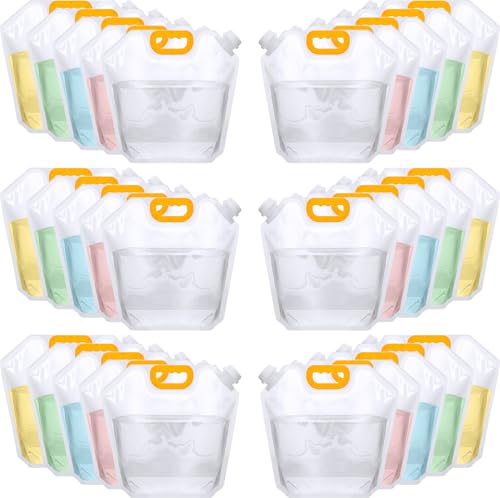 50 Pack Collapsible Water Bags 1.3 Gallon Water Storage Bladders for Camping & Outdoor