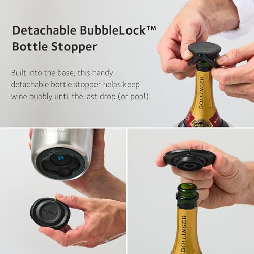 Huski Champagne Chiller White | Award-Winning Iceless Design Keeps Wine Cold 6H