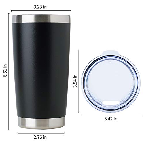 20oz Stainless Steel Travel Mug Set - Double Wall Vacuum Insulated Coffee Cups - Powder Black - 12 Pack - Variation of THIS listing