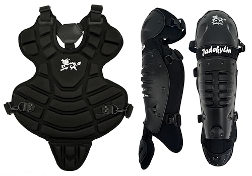Jadekylin 12inch Youth Baseball & Softball Catcher Gear Set Black for Ages 5-8
