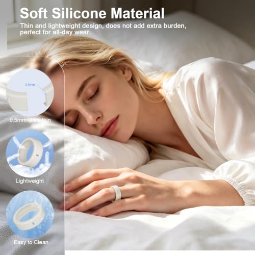 8 Pack Ultra-Thin Silicone Ring Covers Compatible with Oura Ring Gen 5 - Color S for Sizes 6-9