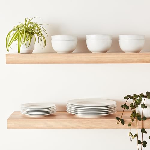 Porcelain Dinnerware Set for 6 - Microwave & Dishwasher Safe, 18 Pieces White