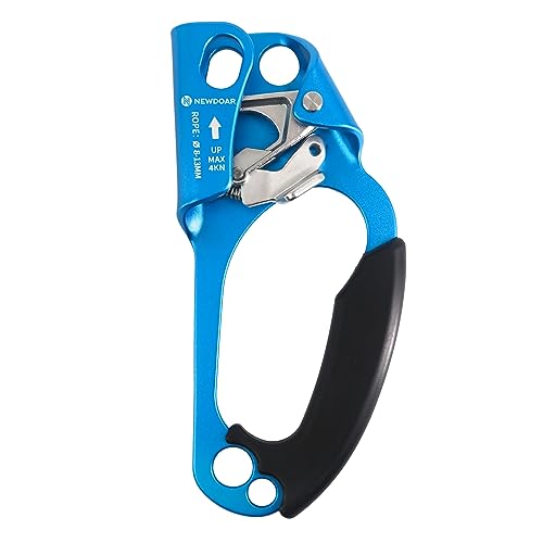 Blue NewDoar UIAA & CE Certified Climbing Hand Ascender Rope Clamp for 8-13mm Rope