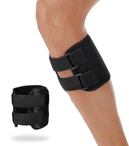 Calf Brace with Shin Splint Support Black - Compression Wrap for Pain Relief