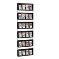 Emfogo 1-Layer 6 Pack Wall Mount Wooden Baseball Card Display Cases with Clear View