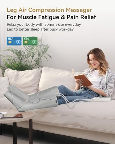 Light Gray Compression Leg & Foot Massager Boots - Circulation & Swelling Relief