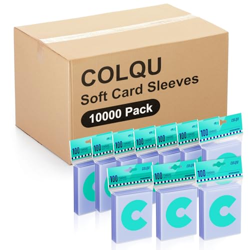 COLQU 10000ct Card Sleeves for Trading Cards - Clear Soft Baseball & Sports Card Protectors