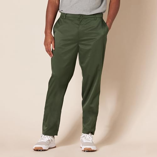 Men's Athletic-Fit Moisture-Wicking Golf Pants - Dark Olive, 30W x 28L
