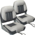 ERGOSEAT 2 Pack Folding Boat Seats Charcoal/Light Gray for Bass & Fishing Boats