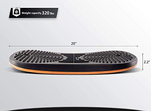 FEZIBO Medium Obsidian Black Standing Desk Balance Board - Wobble & Anti-Fatigue Mat