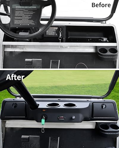 Club Car DS Golf Cart Dashboard Cover with Storage - Easy Install Replacement
