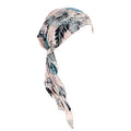 Women Floral Print Tie Back Beanies Turban for Cancer Hair Loss - Light Pink Leaves