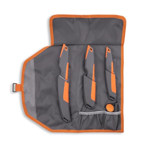Outdoor Edge Vantex 4-Piece Hunting Knife Set with Sharpener - Field Dressing Kit for Elk & Deer