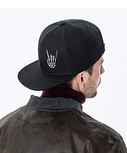 Adjustable Snapback Baseball Cap for Men Boys Skateboard Trucker Hat Black