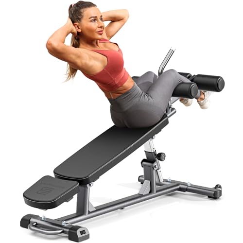 Adjustable Sit-Up Bench for Core & Ab Workout - Heavy-Duty Decline Fitness Equipment