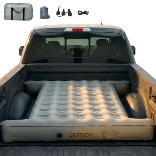 Truck Bed Air Mattress 5.5-5.8ft for Full-Size Pickup with Built-In Pump - Custom Fit for Tundra F150 Silverado Ram1500 (Without Extender)