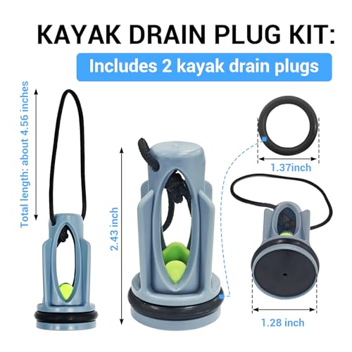 2 Pack Kayak Drain Plugs with Lanyard - Fits Old Town & Ocean Kayaks