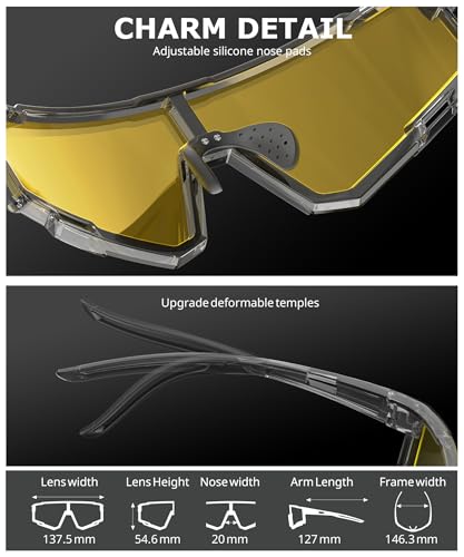 Polarized Sports Sunglasses Men Women UV400 Running Cycling Fishing - Yellow/Yellow/Yellow