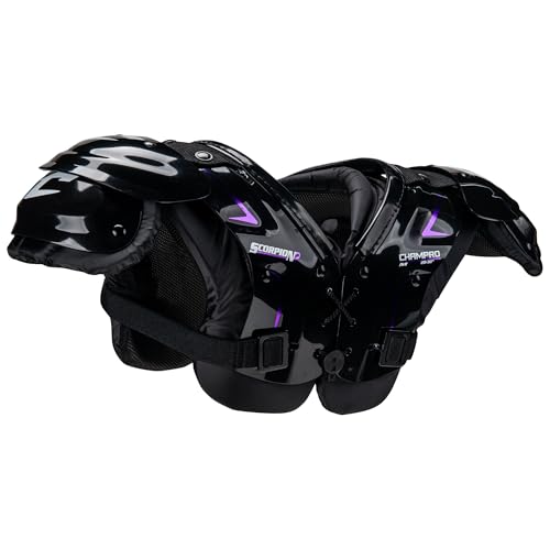 Youth Football Shoulder Pads CHAMPRO Scorpion Black X-Small Impact Protection