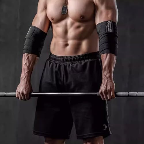 Elbow Wraps for Weightlifting 47 Inch Support & Compression - Black Variation