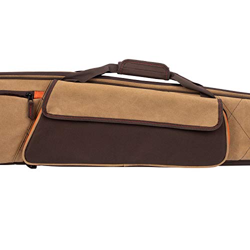 Allen Company Humbolt 52-Inch Shotgun Case – Cotton Canvas Gun Case with Quilted Interior, Padded Wrap Handle, Shell Loops & Storage Pockets – Tan/Brown