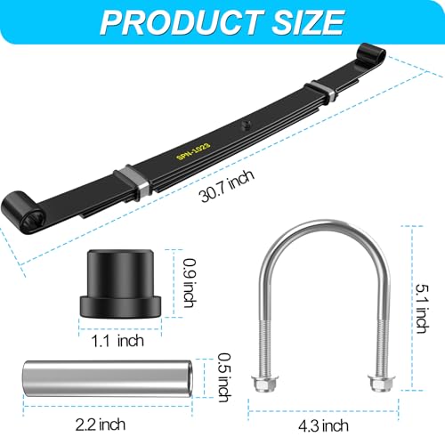 Golf Cart Rear 4-Leaf Spring Kit for Club Car Precedent 2004-Up Heavy Duty Suspension