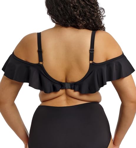 Elomi Women's Plain Sailing Underwire Plunge Bikini Top 34H Black